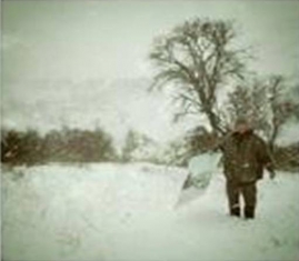 Charles returning to Santo Stephano from Winter painting